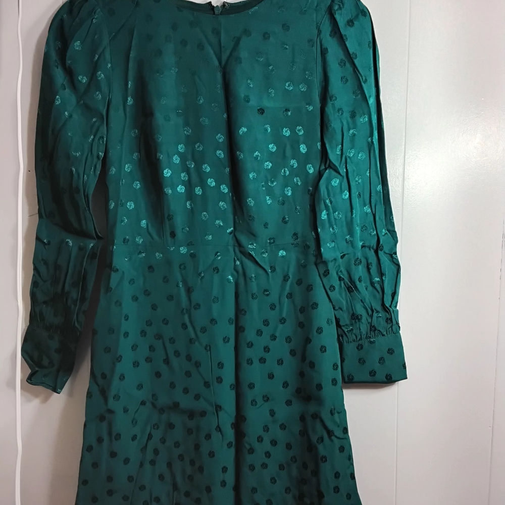 J. Crew Dark Green Long Sleeve Dress